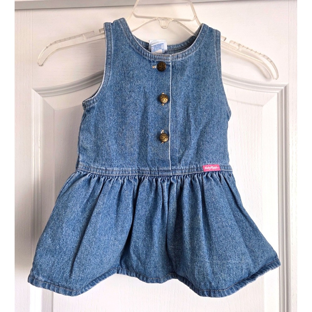 Baby B'gosh‎ Vintage Blue Denim Sleeveless Jumper Dress 24 Months Made USA